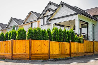 Nice new wooden fence around the house