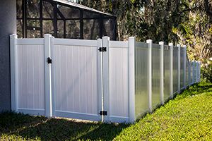 6 feet White Solid Privacy Vinyl Fence with gate around house